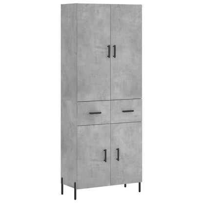 Hoge Kast 69,5X34X180 Cm Bewerkt Hout Betongrijs
