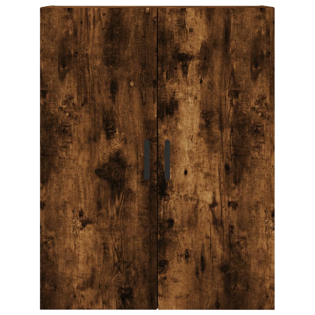 Hoge Kast 69,5X34X180 Cm Bewerkt Hout Kleurig Gerookt eiken