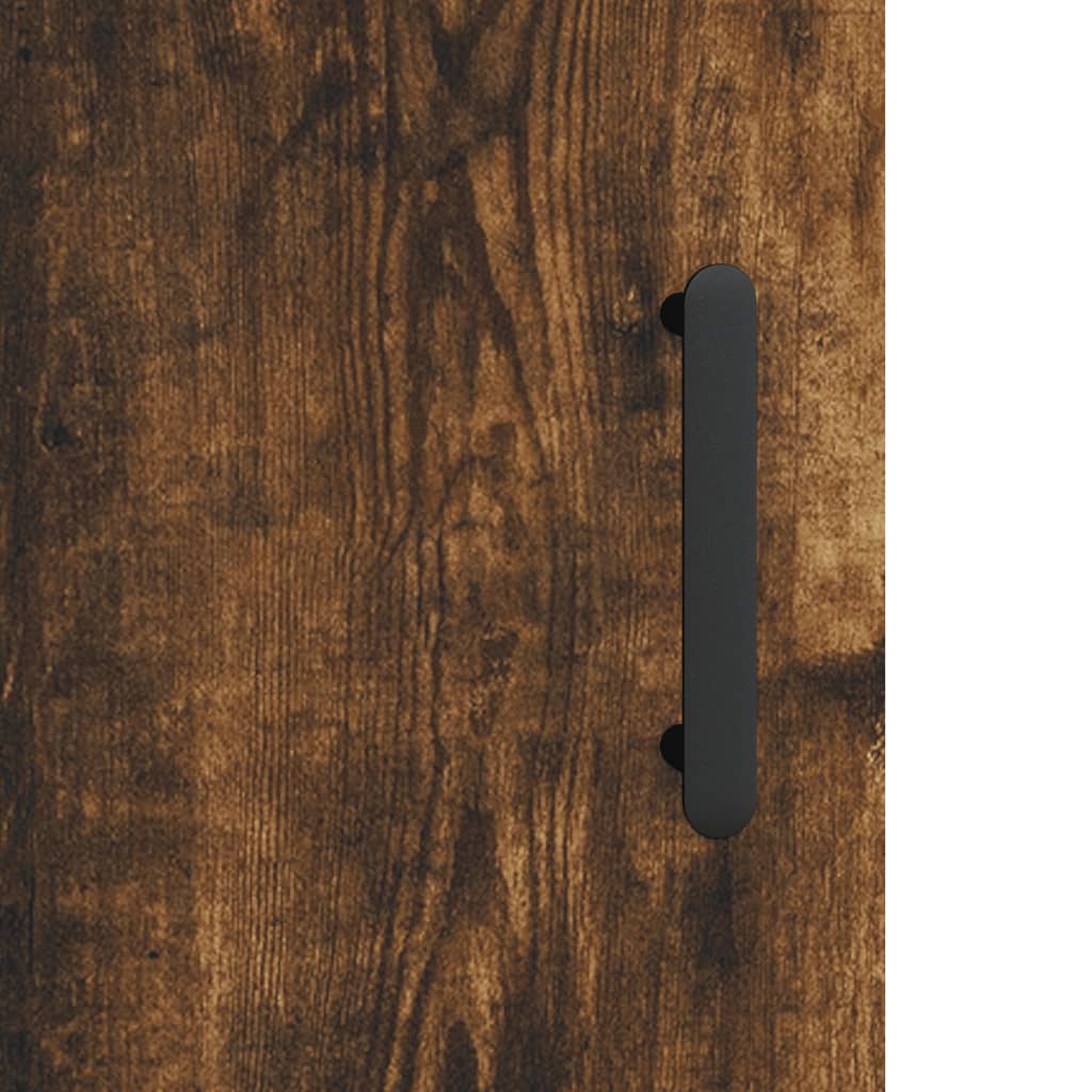 Hoge Kast 69,5X34X180 Cm Bewerkt Hout Kleurig Gerookt eiken