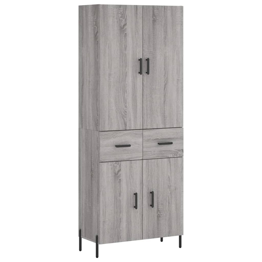 Hoge Kast 69,5X34X180 Cm Bewerkt Hout Grijs Sonoma Eikenkleurig