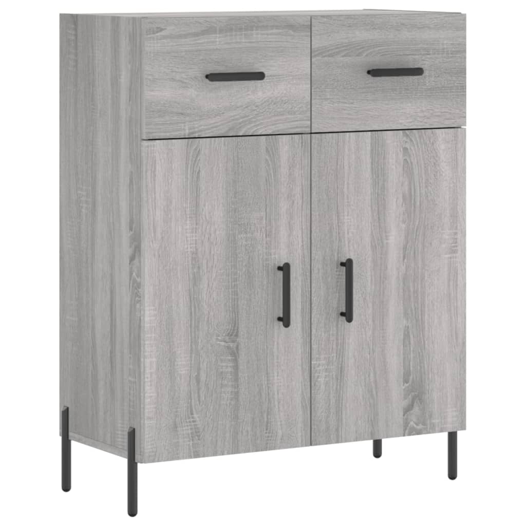 Hoge Kast 69,5X34X180 Cm Bewerkt Hout Grijs Sonoma Eikenkleurig