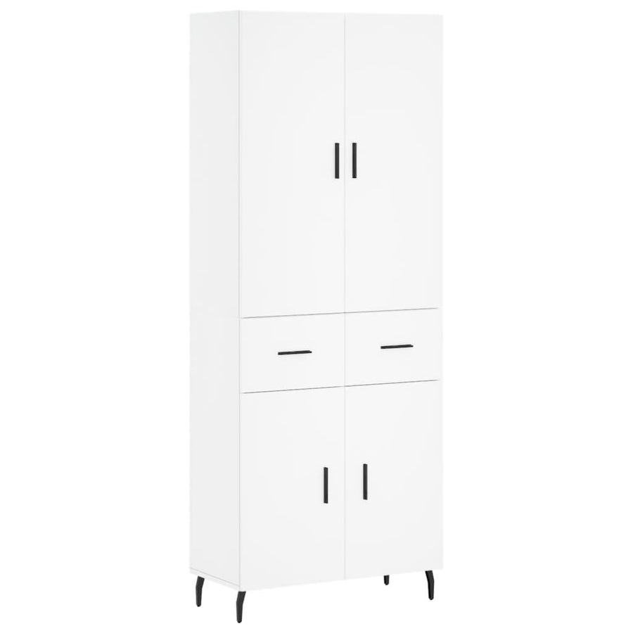 Hoge Kast 69,5X34X180 Cm Bewerkt Hout Wit