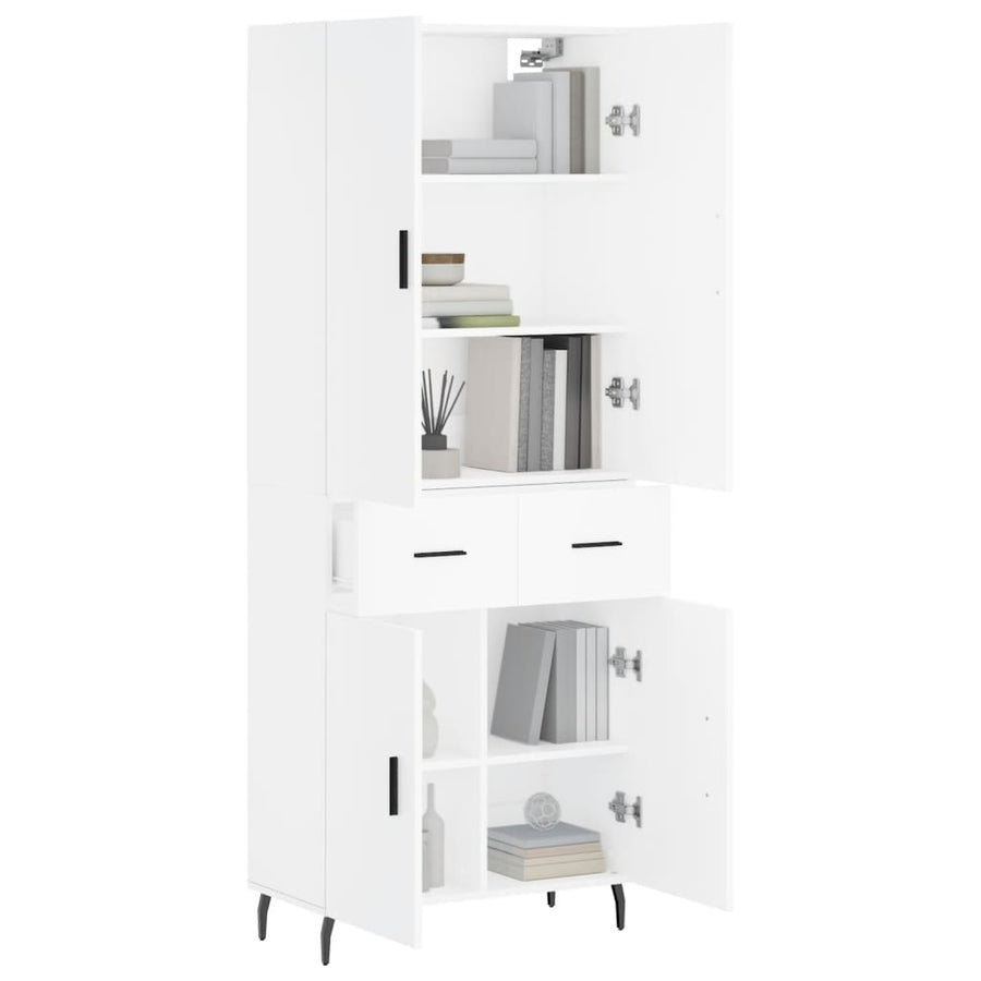 Hoge Kast 69,5X34X180 Cm Bewerkt Hout Wit