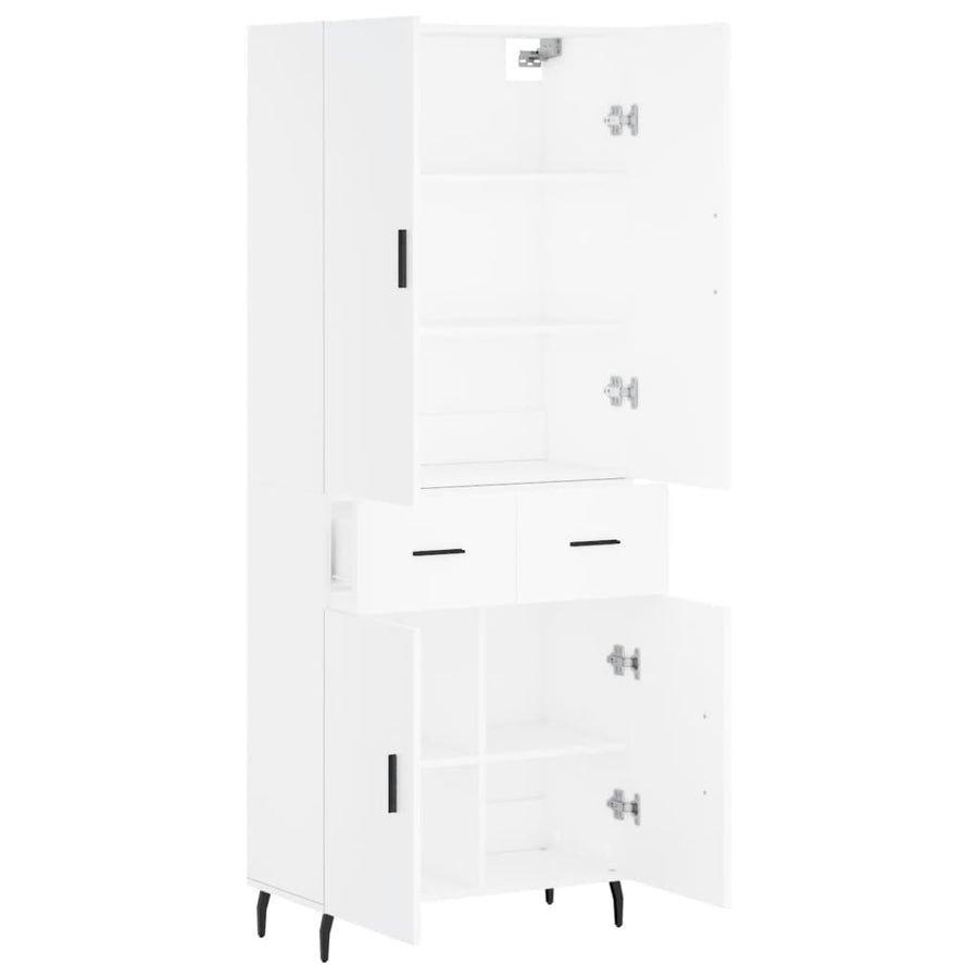 Hoge Kast 69,5X34X180 Cm Bewerkt Hout Wit
