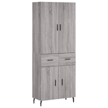 Hoge Kast 69,5X34X180 Cm Bewerkt Hout Eikenkleurig Grijs sonoma