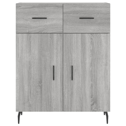 Hoge Kast 69,5X34X180 Cm Bewerkt Hout Eikenkleurig Grijs sonoma