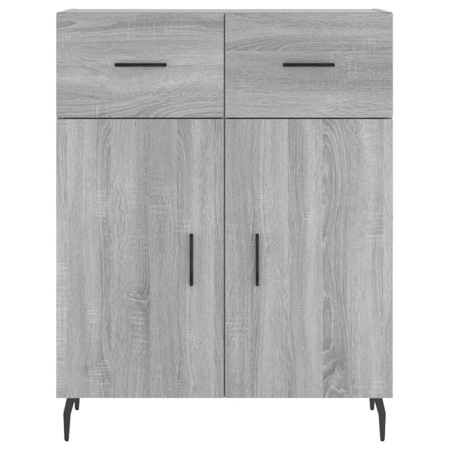 Hoge Kast 69,5X34X180 Cm Bewerkt Hout Eikenkleurig Grijs sonoma