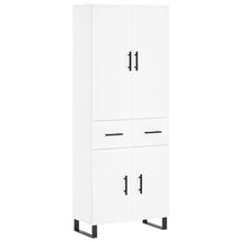 Hoge kast 69,5x34x180 cm bewerkt hout wit