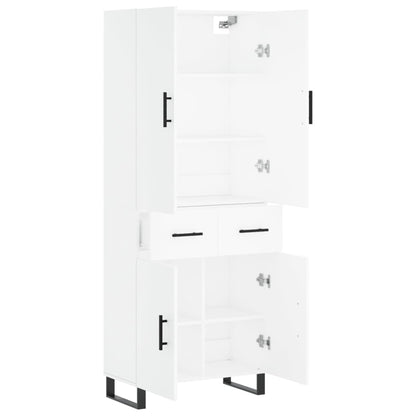 Hoge kast 69,5x34x180 cm bewerkt hout wit