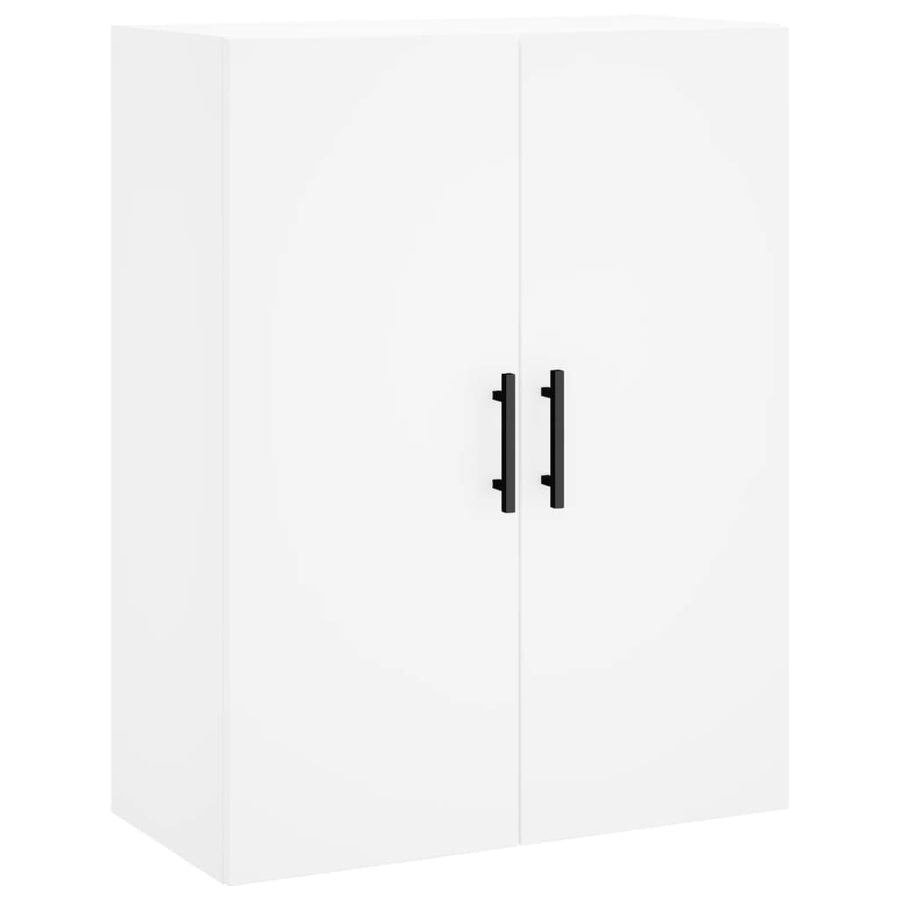 Hoge kast 69,5x34x180 cm bewerkt hout wit