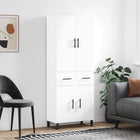 Tall cabinet 69.5x34x180 cm engineered wood white