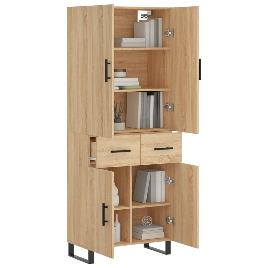 Hoge kast 69,5x34x180 cm bewerkt hout sonoma eikenkleurig