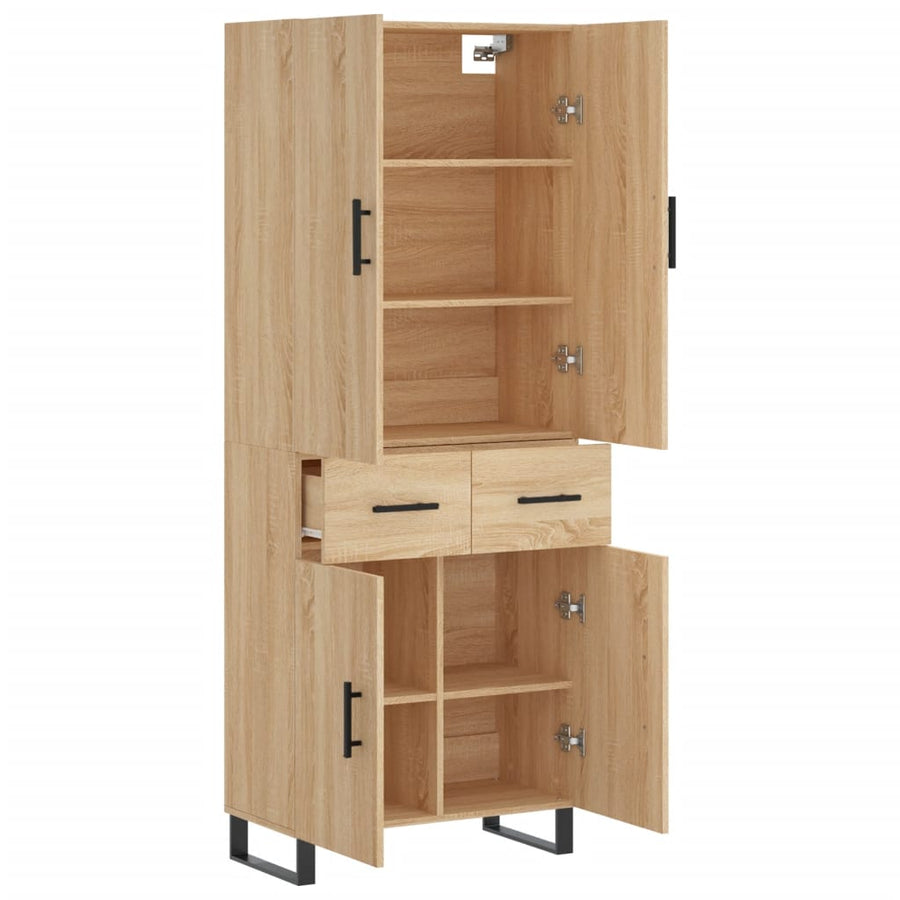 Hoge kast 69,5x34x180 cm bewerkt hout sonoma eikenkleurig