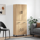 Hoge kast 69,5x34x180 cm bewerkt hout sonoma eiken
