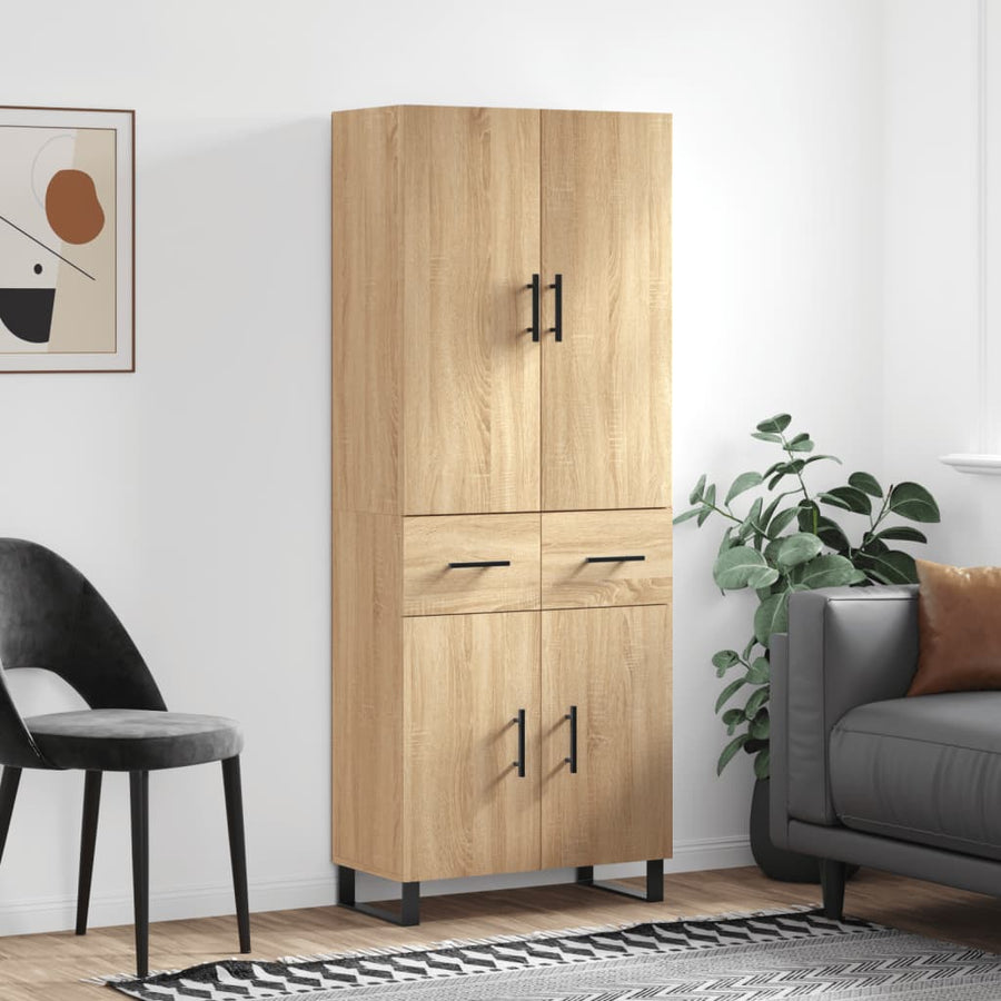 Hoge kast 69,5x34x180 cm bewerkt hout sonoma eikenkleurig