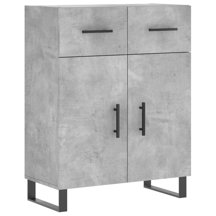 Hoge Kast 69,5X34X180 Cm Bewerkt Hout Betongrijs