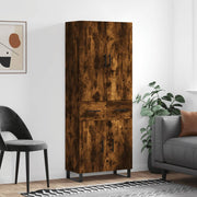 Hoge kast 69,5x34x180 cm gerookt eiken bewerkt hout