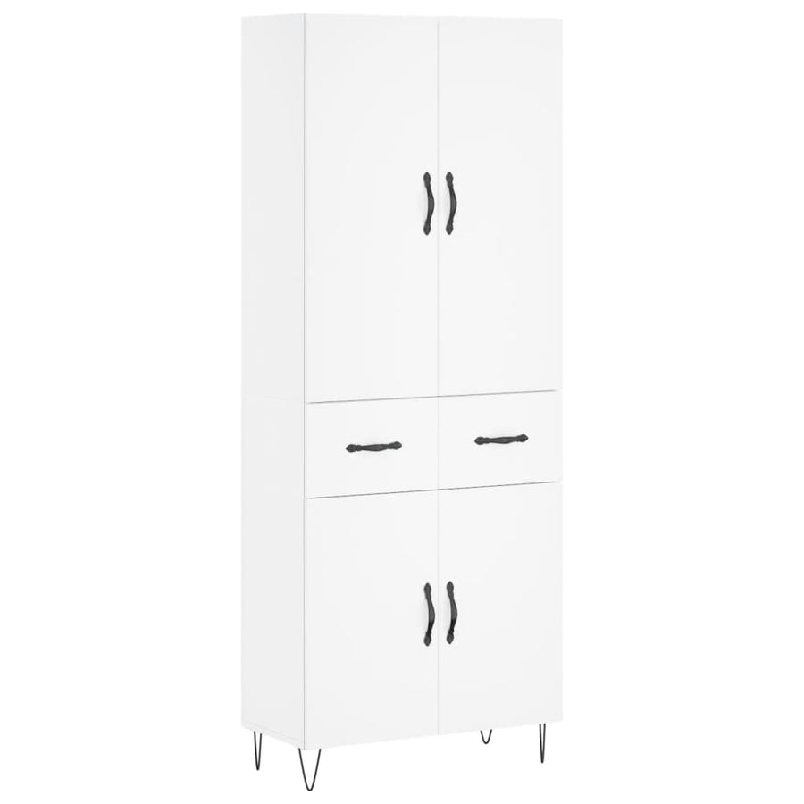Hoge Kast 69,5X34X180 Cm Bewerkt Hout Wit