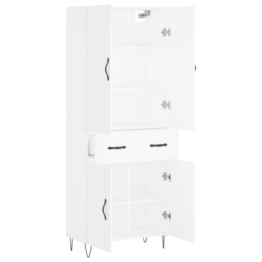 Hoge Kast 69,5X34X180 Cm Bewerkt Hout Wit