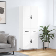 Hoge kast 69,5x34x180 cm bewerkt hout wit