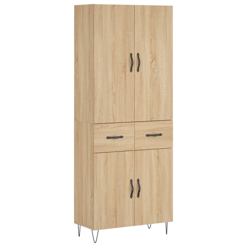 Hoge Kast 69,5X34X180 Cm Bewerkt Hout Kleurig Sonoma eiken