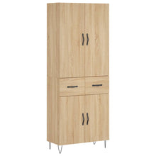 Hoge Kast 69,5X34X180 Cm Bewerkt Hout Kleurig Sonoma eiken