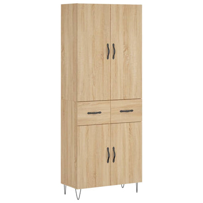 Hoge Kast 69,5X34X180 Cm Bewerkt Hout Kleurig Sonoma eiken
