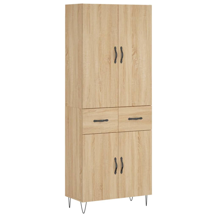 Hoge Kast 69,5X34X180 Cm Bewerkt Hout Kleurig Sonoma eiken