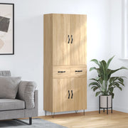 Hoge kast 69,5x34x180 cm bewerkt hout sonoma eiken