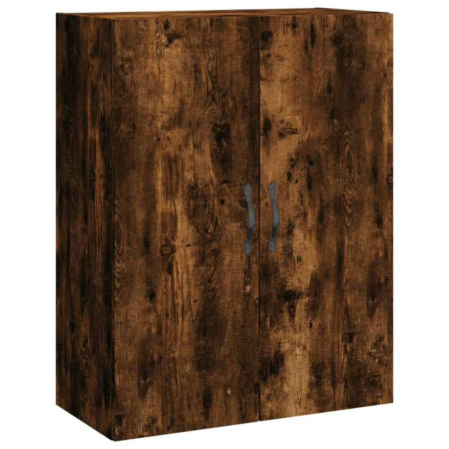 Hoge Kast 69,5X34X180 Cm Bewerkt Hout Kleurig Gerookt eiken