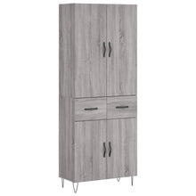 Hoge Kast 69,5X34X180 Cm Bewerkt Hout Eikenkleurig Grijs sonoma