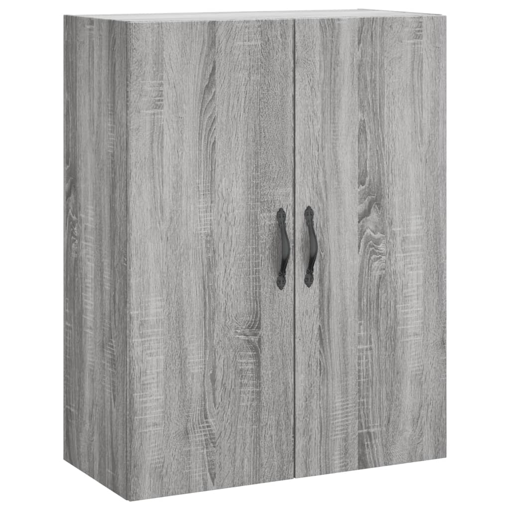 Hoge Kast 69,5X34X180 Cm Bewerkt Hout Eikenkleurig Grijs sonoma
