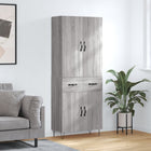 Hoge kast 69,5x34x180 cm grijs sonoma