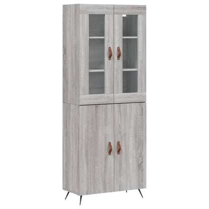 Hoge Kast 69,5X34X180 Cm Bewerkt Hout Grijs Sonoma Eikenkleurig
