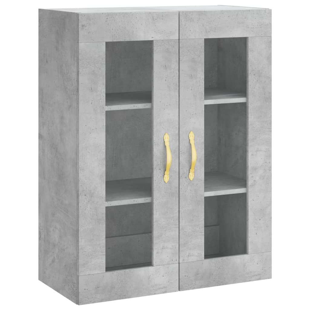 Hoge Kast 69,5X34X180 Cm Bewerkt Hout Betongrijs