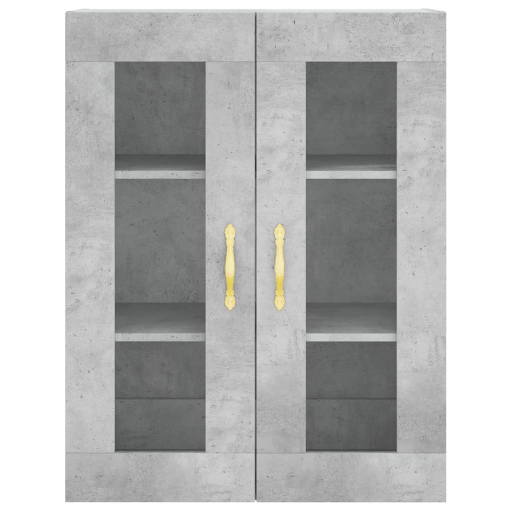 Hoge Kast 69,5X34X180 Cm Bewerkt Hout Betongrijs