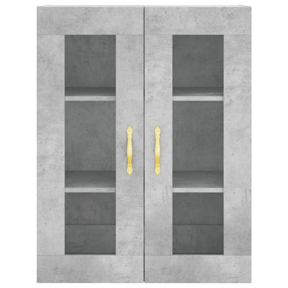 Hoge Kast 69,5X34X180 Cm Bewerkt Hout Betongrijs