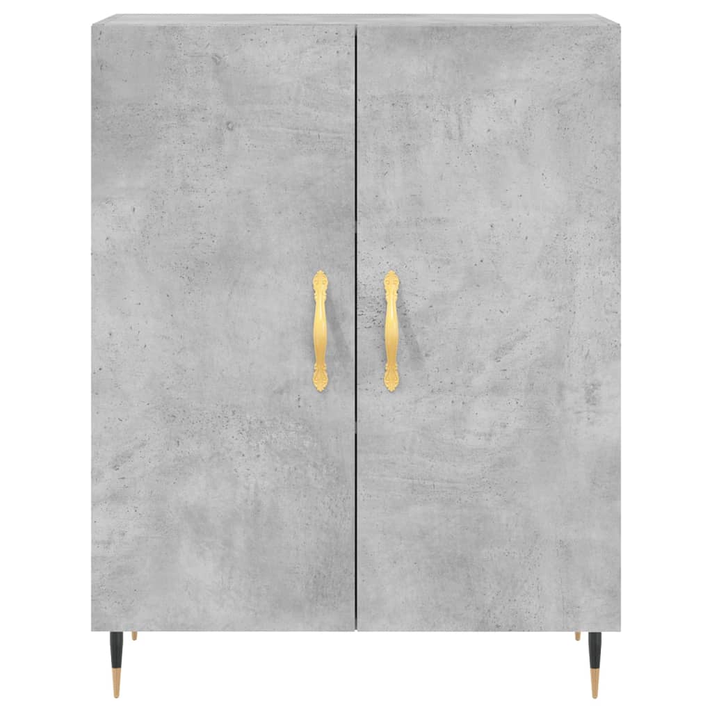 Hoge Kast 69,5X34X180 Cm Bewerkt Hout Betongrijs