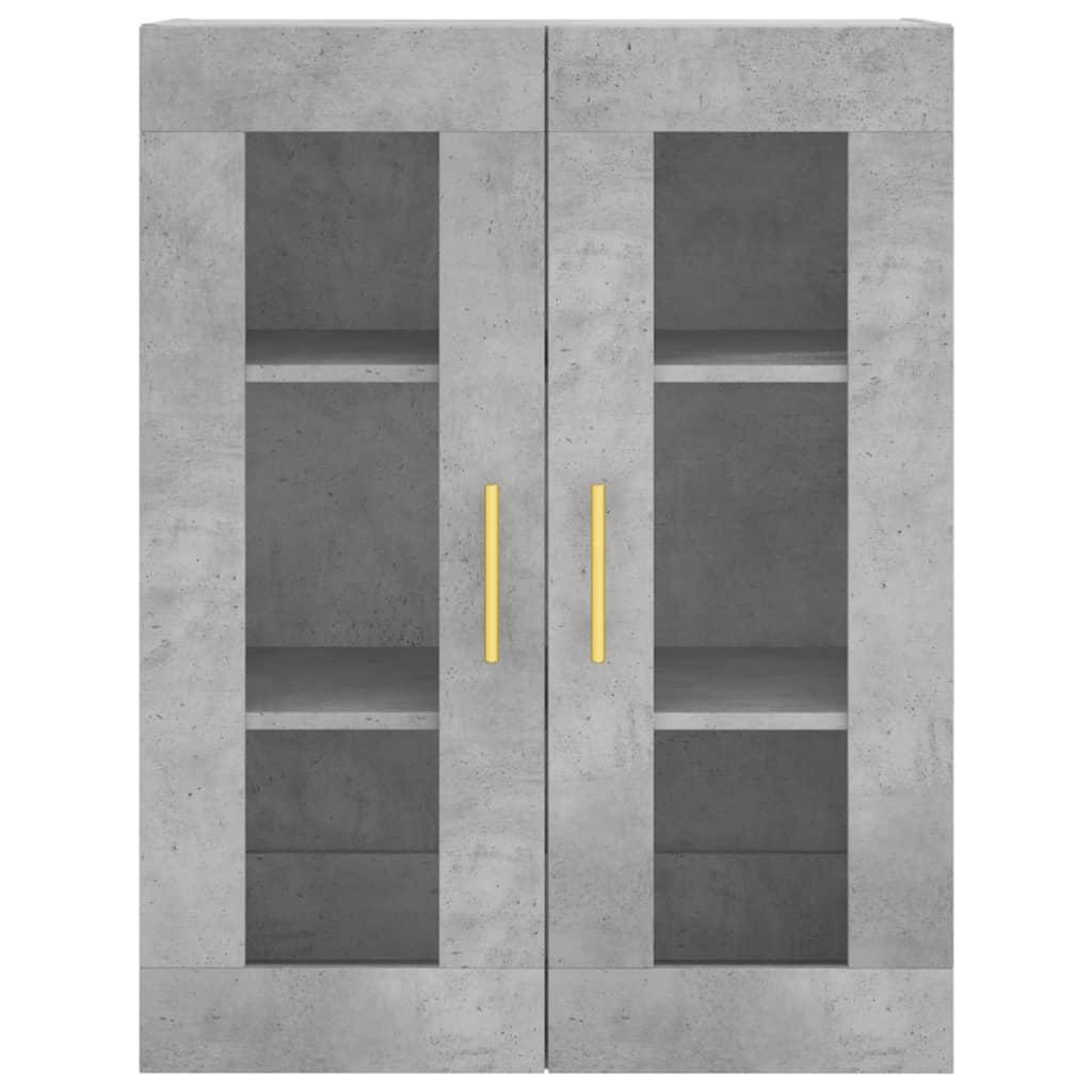 Hoge Kast 69,5X34X180 Cm Bewerkt Hout Betongrijs