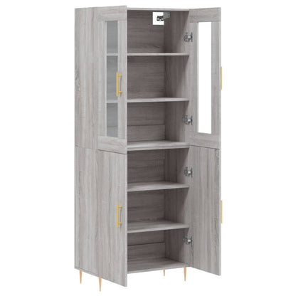 Hoge Kast 69,5X34X180 Cm Bewerkt Hout Grijs Sonoma Eikenkleurig