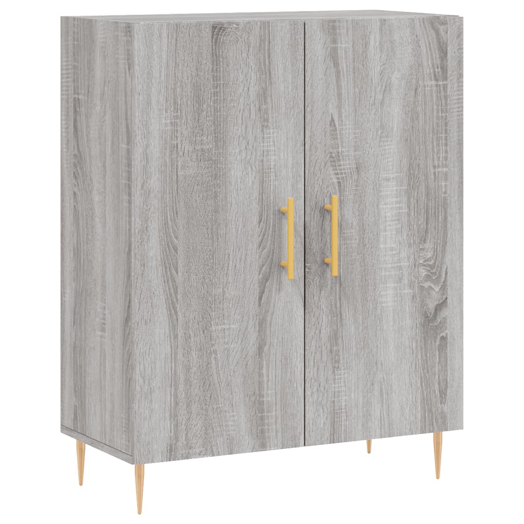 Hoge Kast 69,5X34X180 Cm Bewerkt Hout Grijs Sonoma Eikenkleurig