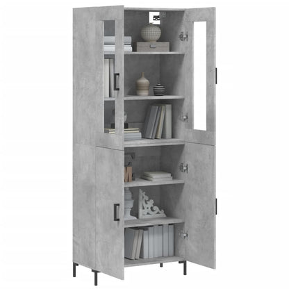 Hoge Kast 69,5X34X180 Cm Bewerkt Hout Betongrijs