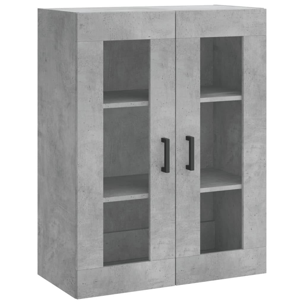 Hoge Kast 69,5X34X180 Cm Bewerkt Hout Betongrijs