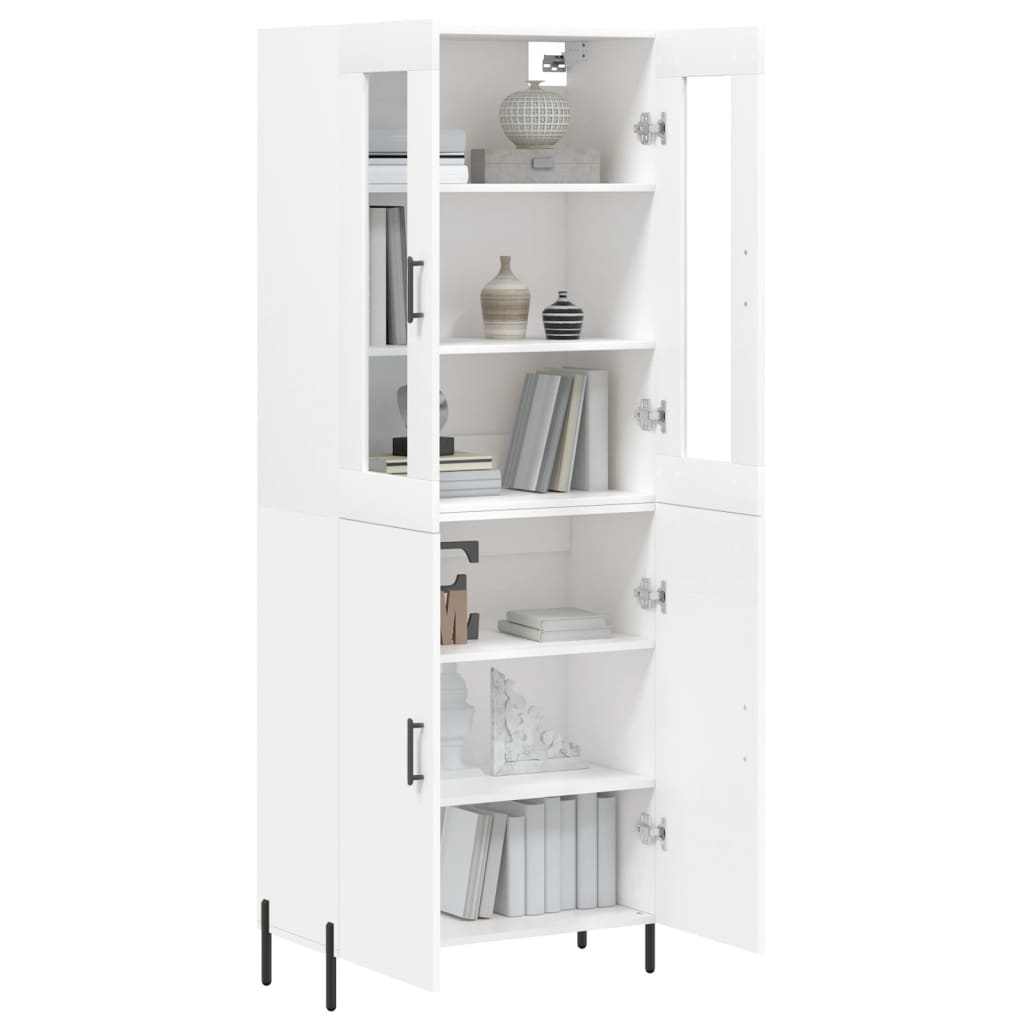 Hoge Kast 69,5X34X180 Cm Bewerkt Hout Wit
