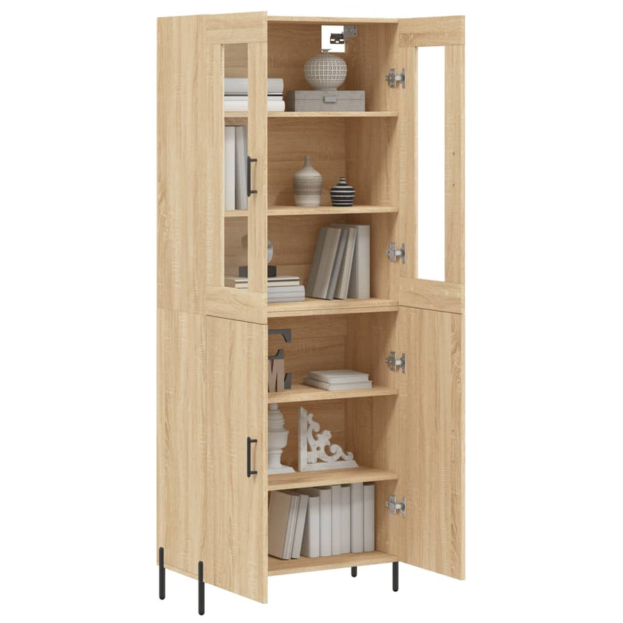 Hoge kast 69,5x34x180 cm bewerkt hout sonoma eikenkleurig