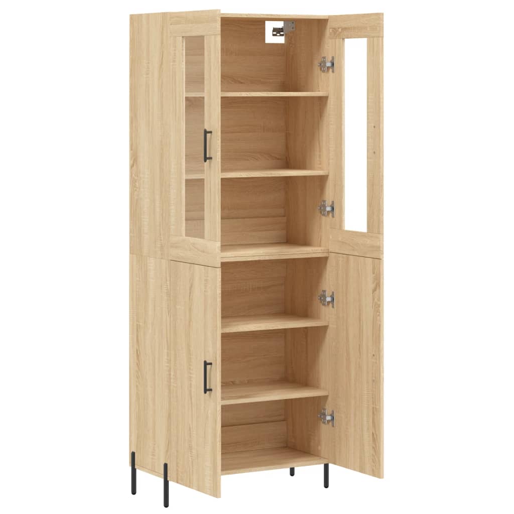 Hoge kast 69,5x34x180 cm bewerkt hout sonoma eikenkleurig
