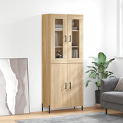Hoge kast 69,5x34x180 cm bewerkt hout sonoma eiken