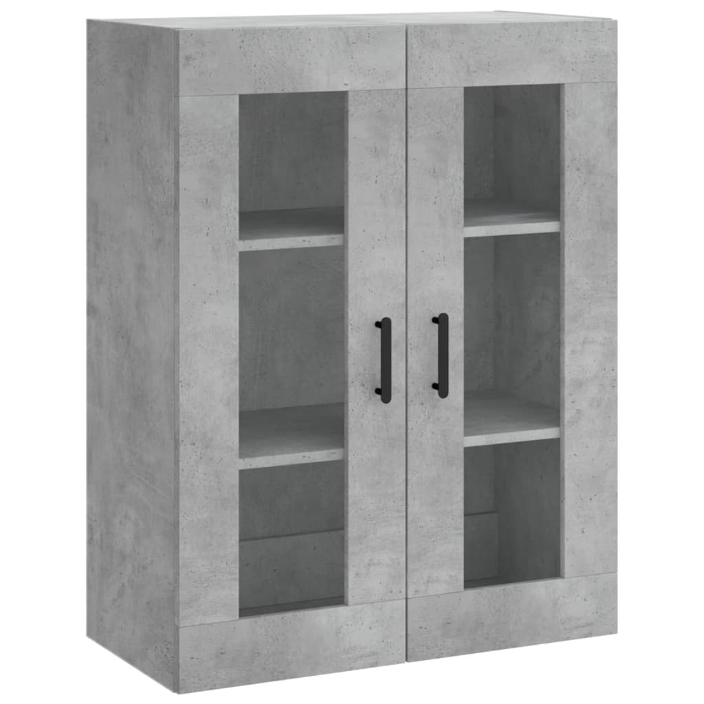 Hoge Kast 69,5X34X180 Cm Bewerkt Hout Betongrijs