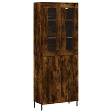 Hoge Kast 69,5X34X180 Cm Bewerkt Hout Gerookt Eikenkleurig