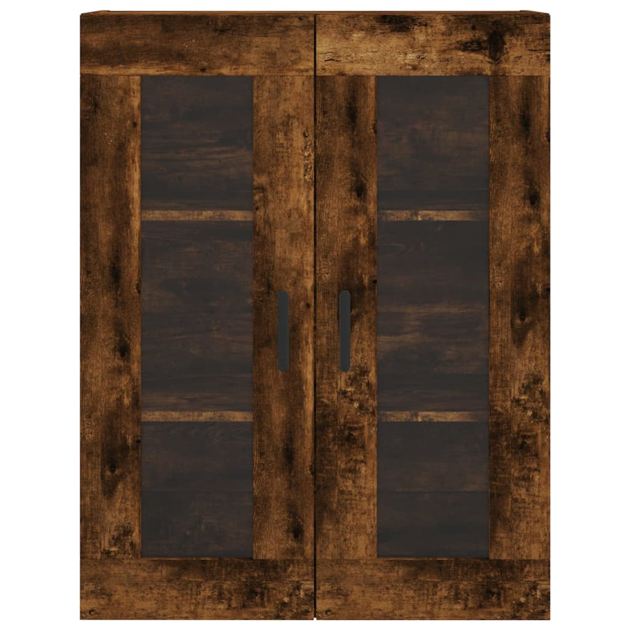 Hoge Kast 69,5X34X180 Cm Bewerkt Hout Gerookt Eikenkleurig